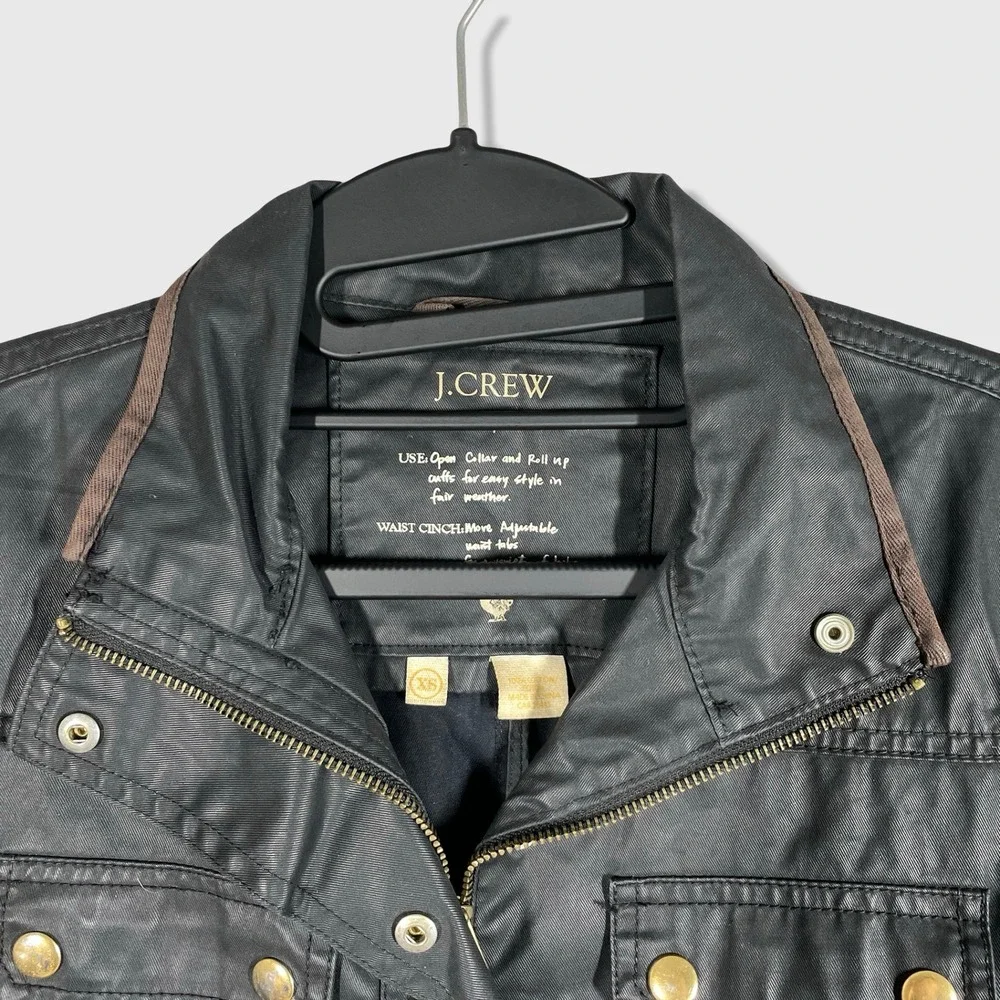 J.Crew Relaxed Boyfriend Field Wax Jacket Womens XS Black Utilitarian Gorpcore